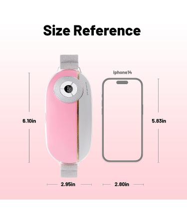 Cordless Heating Pad for Menstrual Cramps | 4 Heat Levels & 4 Massage Modes | Portable Women's Massager for Back & Belly Pain - Pink - Buy Online on GoSupps.com