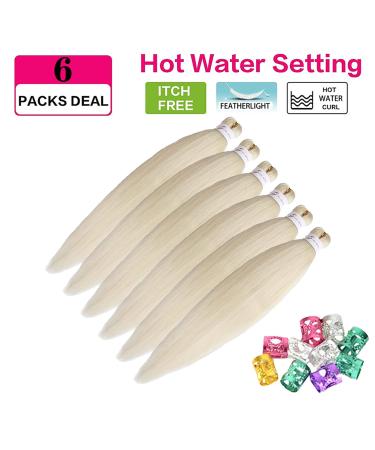 Xusuperb Pre-Stretched 30-Inch Blonde Braiding Hair Extensions - 6 Pack Soft Kanekalon Yaki Braids (613#) for Easy Braiding - Ideal for Single Braids - Buy Online on GoSupps.com