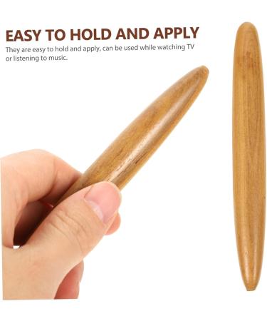 Orfofe 2-in-1 Acupressure Facial Tool | Wooden Reflex Zone Massage Tool for Foot Neck & Shoulder Relief | 11.5x1.5cm Light Brown - Buy Online on GoSupps.com