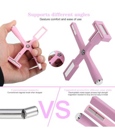 Multifunctional Nail Magnet Set - Cross Cat Eye Magnet with Silicone Shell | Magnetic Nail Art Tools & Accessories (Pink) - Buy Online on GoSupps.com