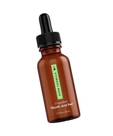Open Formula Glycolic Acid 20% Peel Serum. Only 2 Ingredients. Best Chemical Peel To Exfoliate Your Skin, For Resurfacing Fine Lines & Wrinkles, Brightening Acne Scars, Anti Aging Dark Spot Corrector