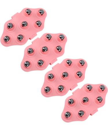 Portable Body Massage Scooter Balls - 7 Balls 4 Pieces Pink - Manual Glove Massager for Joint Foot Shoulder & Leg Pain Relief - Buy Online on GoSupps.com