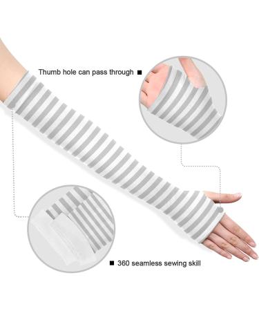Grey Striped Compression Arm Sleeve - UPF 40+ Sun Protection for Men & Women - Buy Online on GoSupps.com