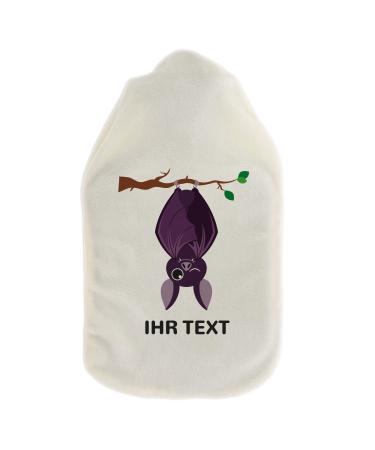 Stamp factory-hot water bottle with a personalized cover-cozy hot water bottle cover with desired text such as names design-gift idea for children & adults (800 ml | bat)