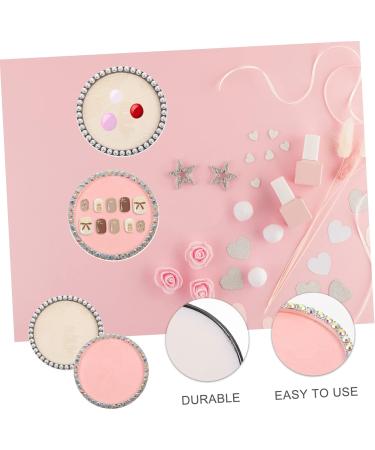 Mipcase 10 Pcs Makeup Palette & Nail Art Display Board - Round Shape Ornament Pigment Stand for Nail Polish & Fake Nails - Colorful Aluminum Nail Molding Decorations - Buy Online on GoSupps.com