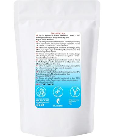 Zinc Oxide Powder 50g - High Purity Cosmetic Ingredient Non-Nano & International Shipping - Buy Online on GoSupps.com