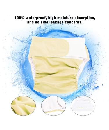 Dekaim Adult Cloth Diaper | Reusable Washable Adjustable Large Nappy | Yellow - Buy Online on GoSupps.com