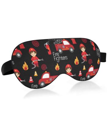 Sleep Mask Light Blocking Firefighters Pattern Eye Mask for Sleeping with Adjustable Strap Soft Lightweight Eye Cover Blindfold for Men Women Work Travel Naps