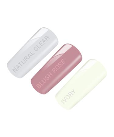 Poly Acrylic Gel Tube Set - French Clear Blush Rose & Ivory (3 x 30g) | Shop Internationally - Buy Online on GoSupps.com