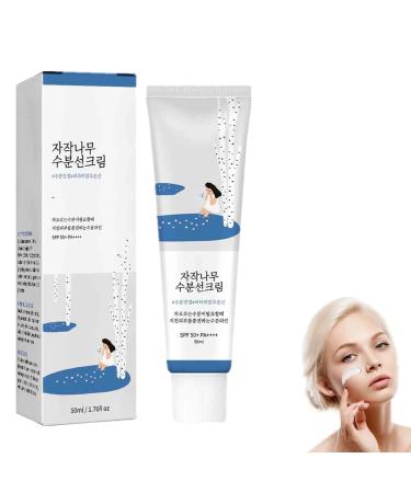 Birch Juice Moisturizing Sunscreen  ROUND Relief Sun Sunscreen SPF50  PA++++  Korean Sunscreen Skin Care Skin Protection and Defense for All Skin Types (1PCS)