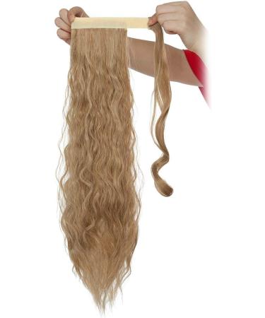 20 Inch Real Long Corn Wave Ponytail Clip in Hair Extensions - Light Ash Brown mix Bleach Blonde - Buy Online on GoSupps.com