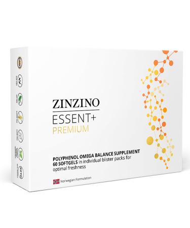 Zinzino - Essent+ Premium Advanced Polyphenol Omega Balance with Fish Oil Glycerin Cold-Pressed Extra Virgin Olive Oil Vitamin D - 60 Softgels