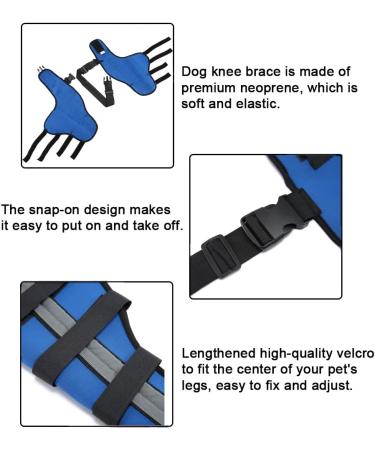 Adjustable Knee Brace for Dogs Pet Hind Legs Protector for CCL Injury Patella Luxation Arthritis Joint Pain Dog Leg Braces for Back Leg|Blue (S) - Buy Online on GoSupps.com