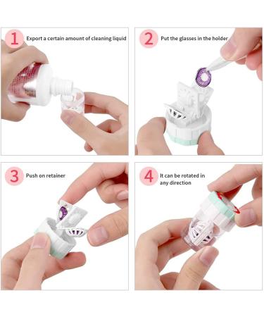 ZKSXOA Portable Contact Lens Container Set - 5 Plastic Cases with Manual Rotating Cleaner Multi-Color for Lens Care - Buy Online on GoSupps.com