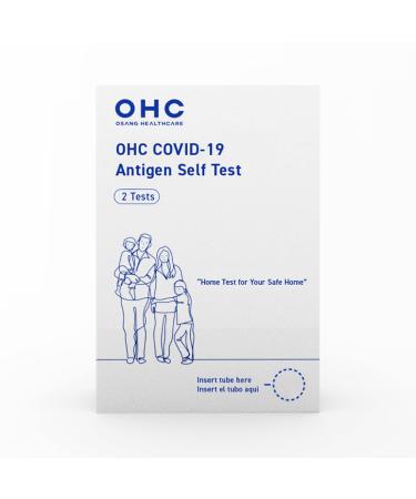 OHC COVID-19 Antigen Self Test 1 Pack 2 Tests Total Test Results in 15 Minutes with Non-Invasive Nasal Swab at-Home Self Test Easy to Use & No Discomfort