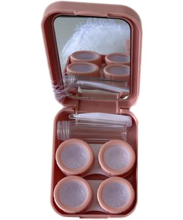 Pratvider Portable Contact Lens Travel Case - Soft Storage Box with Mirror Tweezers & Solution Bottle - Outdoor Pink - Buy Online on GoSupps.com