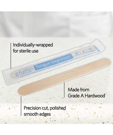 ForPro Professional Collection Senior Tongue Depressors | Large Wax Applicator Sticks | Sterile & Individually-Wrapped | 100-Count | X-Large Size | Pack of 1 - Buy Online on GoSupps.com