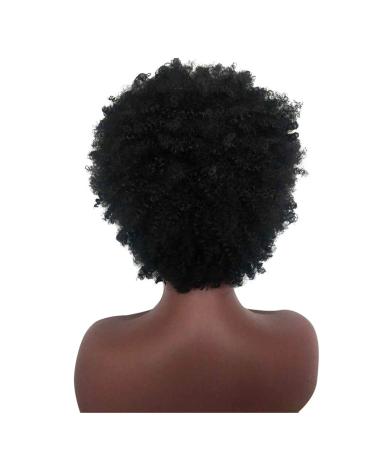 Jier Natural Black Short Kinky Curly Afro Wig for Black Women | Synthetic Afro Wigs - One Size - Buy Online on GoSupps.com