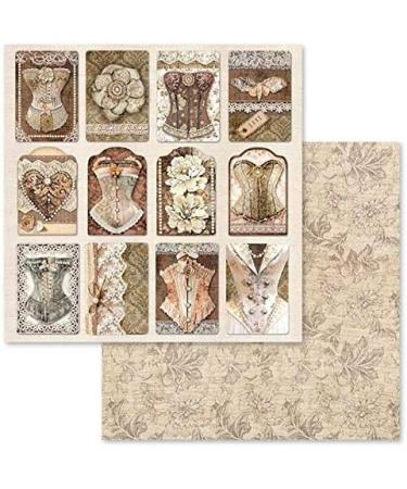 Stamperia International KFT SBBL32 Paper Pad - Double Sided Antique Tips - 12x12 Inches - Multicoloured - Pack of 10 Sheets - Buy Online on GoSupps.com