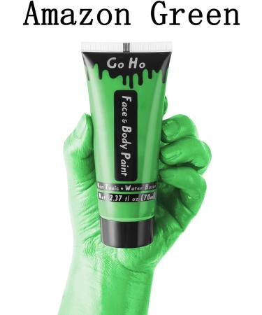 Go Ho Amazon Green Cream Face Body Paint - Water Based Face Painting for Adults & Children - SFX Cosplay Costumes, Festivals, Halloween - 2.37oz (70ml) - Buy Online on GoSupps.com