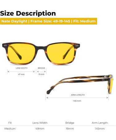 Ra Optics Nate Frame with Daylight Lenses - Premium Blue Light Glasses for Eye Health Fatigue Relief & Enhanced Focus | Shop Internationally - Buy Online on GoSupps.com