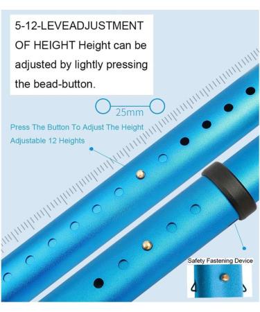 JUNZAI Lightweight Adjustable Underarm Crutches Aluminum Alloy Tube with Arm Support of Double-Function Shock Absorber Medical Fracture Aids for All Kinds of People or Obese People - Buy Online on GoSupps.com