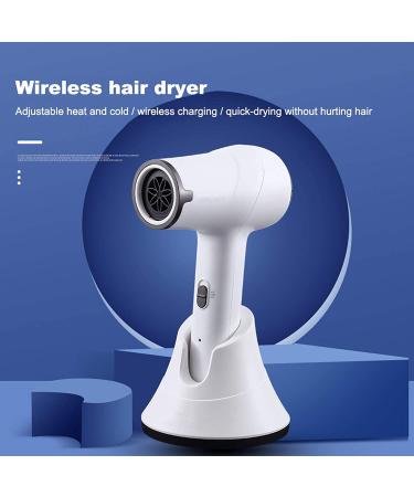 Cordless Hair Dryers Rechargeable Wireless Hair Dryer Hot & Cold Air Hairdryer with Nozzle & Charging Base for Travel School Outdoor Indoor - Buy Online on GoSupps.com