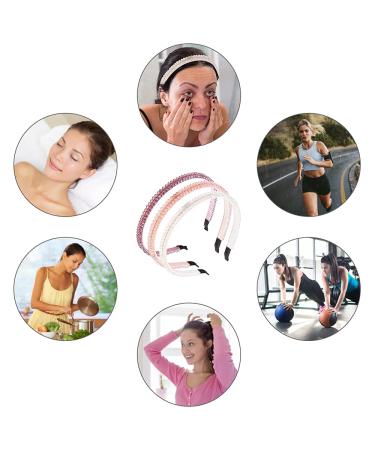 Buy Mlysnd Girls' Hair Ripe - 3 Glitter Slipproof Hair Bands with Rhinestones | Stylish Hair Jewelry in White Purple Pink - Buy Online on GoSupps.com