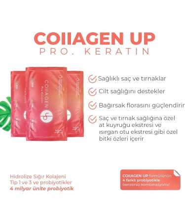 Collagen Up Pro Keratin Natural Peach Flavor Elixir 3000 mg Hydrolyzed Collagen Keratin Probiotics and Vitamins For Hair and Nail Health 15 Sachets - Buy Online on GoSupps.com