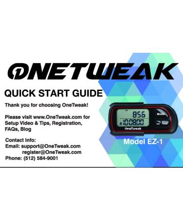 OneTweak EZ-1 Pedometer for Walking - White | Back-to-Basics Step Counter with Pause Function - Simple & Multi-Function Fitness Tool - Buy Online on GoSupps.com