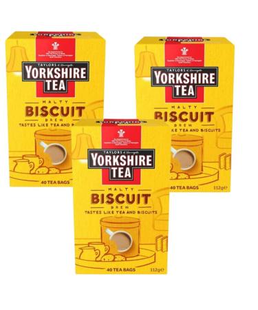 Tea Bundle Containing Yorkshire Tea Malty Biscuit Brew 40 Bags (3 Pack) - Buy Online on GoSupps.com