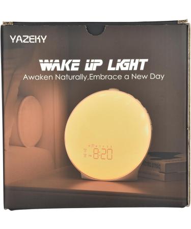 Yazeky Daylight Alarm Clock | Sunrise Sunset Simulation | Dual Alarms & 7 Natural Sounds | Bedside Lamp with 7 Color Brightness - Buy Online on GoSupps.com