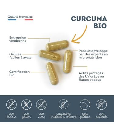 Pure Organic Turmeric Without Piperine or Black Pepper | Joint Wellness Liver Health Immunity | 90 Capsules | Made in France | Vitavea - Buy Online on GoSupps.com
