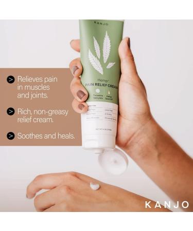 Kanjo Hemp Pain Relief Cream for Arthritis & Muscle Pain - FSA & HSA Eligible | Topical Cream with Trolamine & Hemp Seed Oil for Back, Neck & Joint Pain - Buy Online on GoSupps.com