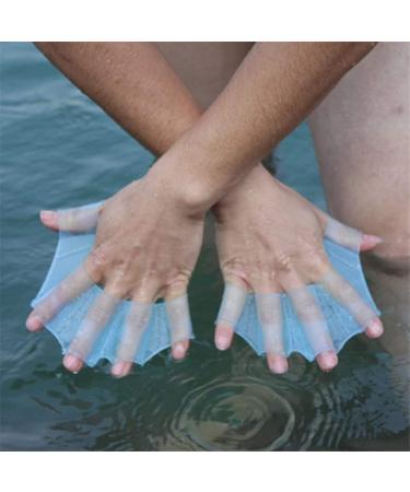 EXCEREY Silicone Swimming Gloves - 2 Pairs, Blue Large | Water Resistance, Webbed Design for Aquatic Training, Fitness Paddle Aerobics - Men Women Kids - Buy Online on GoSupps.com
