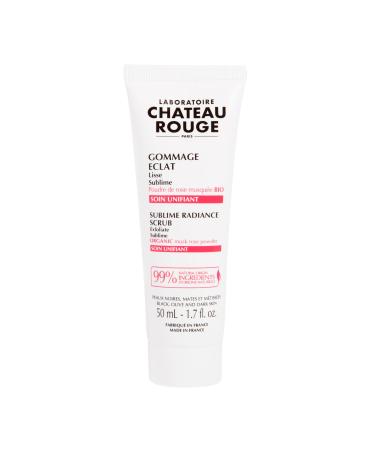 Château Rouge - Radiance Face Scrub - Exfoliates and Brightens - Organic Rosehip Powder, Organic Shea Butter, Sesame Oil and Brown Algae - 50ml tube