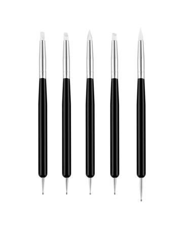 5 Pieces Sets Nail Painting Brushes Double Ended Pen Dotting Tools Embossing Pens for Hand Manicure