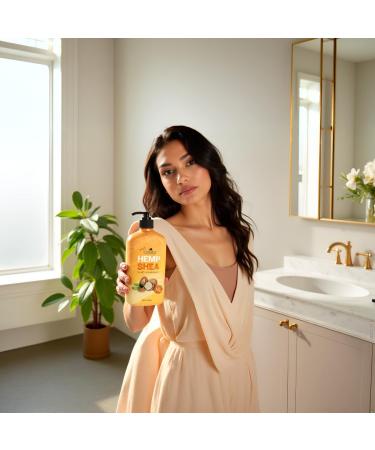 Malibu Hemp Shea Body Moisturizer with Sunflower Oil and Shea Butter Vanilla Amber Scent 18 fl oz Aplication Mitt Included - Buy Online on GoSupps.com