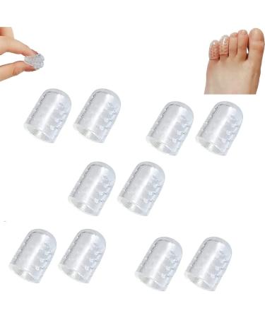 Silicone Anti-Friction Toe Protector Gel Toe Caps for Little Toe Gel Pinky Toe Caps Sleeves Breathable Toe Covers for Corns Blisters and Pain Relief (10PCS)