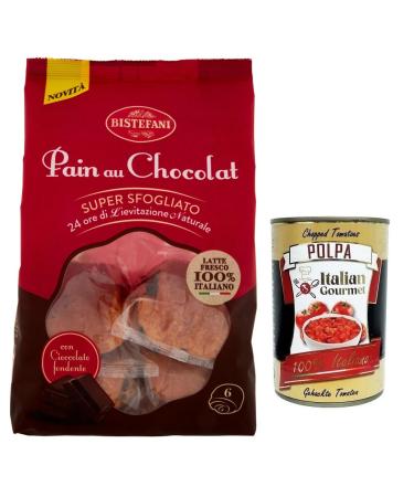 Italian Gourmet E.R. Bistefani Chocolate Bread Naturally Acidified Baking Product Filled with Chocolate Drops Pack of 270 g Each Pack Contains 6 Chocolate Loaves from 45 g + Polpa di Pomodoro