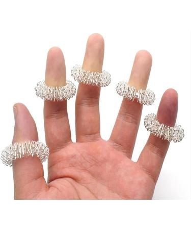 10 Silver Acupressure Massage Rings - Stress Relief & Enhanced Blood Circulation for Fingers & Toes - Buy Online on GoSupps.com