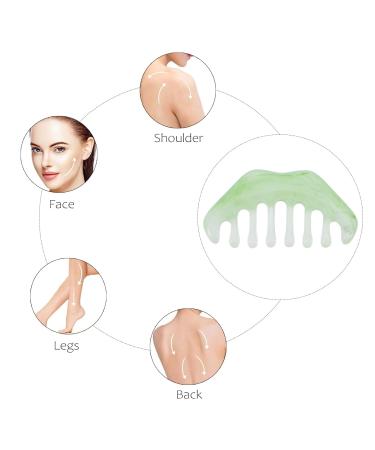 Nolitoy Harz 3-Part Gua Sha Massage Comb - Handheld Head Care Tool in Green Yellow & Apricot - Best for Scalp Relief & Massage - Buy Online on GoSupps.com