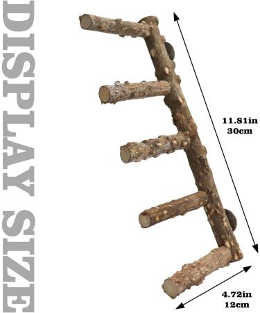 2 Pack Natural Prickly Ash Wood Bird Ladder & Perch Stand - Cage Accessories for Parakeet, Cockatiel, Rats, Hamsters - Climbing, Chewing Toys - Buy Online on GoSupps.com