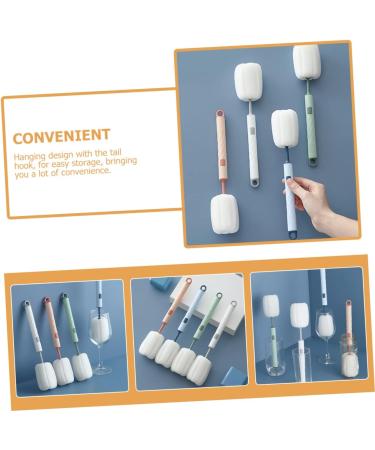 Solustre 4-Piece Sponge Cup Brush Set | Flexible Bottle Cleaning Brushes for Glassware Baby Pots & Milk Cups - Long Handle PP Cleaning Tools - Buy Online on GoSupps.com