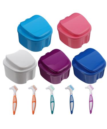 Healeeved 10 pieces box box for false toothbrushes Picked container Storage container for denture-like storage box for prostheses travel cleaning box clean pp