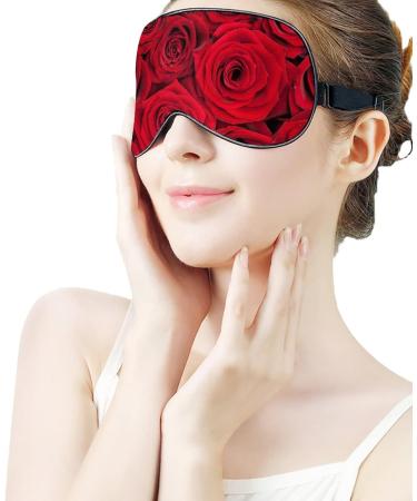 Shop Red Rose Flower Sleep Mask for Women | Adjustable Eye Shades & Elastic Strap | International Shipping Available - Buy Online on GoSupps.com