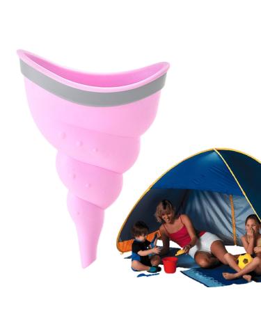 Female Urinal | Conch Type Women Standing Up to Pee Funnel | Portable Urinal for Women Reusable Women Pee Funnel for Outdoor Activities Camping Conch Type + Stability Ring Light Pink