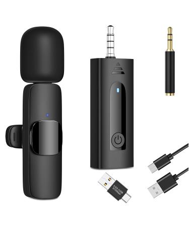 HMKCH Wireless Lavalier Microphone for DSLR Camera/Gopro/Computer/Laptop/MacBook/iPhone/iPad/Tablet, Professional Cordless Clip On Lapel Mic for Video Recording, YouTube, Vlog, Interview, Podcast