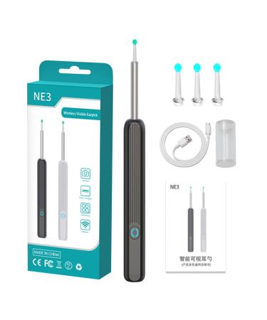 GUANLI 1PC Smart Visual Ear Cleaner Wax Removal Tool Sticks Otoscope Endoscope Picking Mini Ear Care Health Camera Stick IP67 Black suit