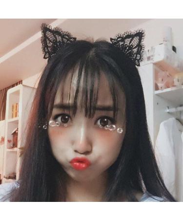 ZHOUBA Women Cute Cat Ear Fashion Lace Hairband Headband Hair Accessories Gift (Black) - Buy Online on GoSupps.com